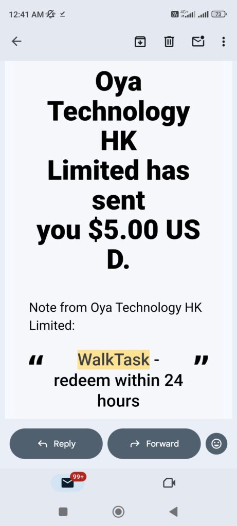 WalkTask App Payment Proof Real or Fake